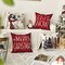 Merry Christmas Snowman "Let It Snow" Throw Pillow Covers 20x20 Inch, Xmas Tree Winter Holiday Cushion Cases for Sofa & Couch, Set of 4